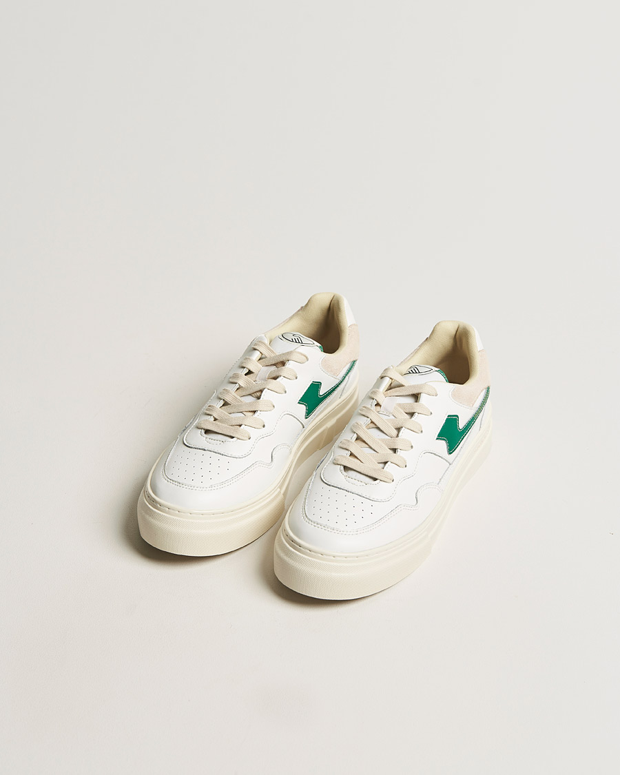 Mies |  | Stepney Workers Club | Pearl S-Strike Leather Sneaker White/Green