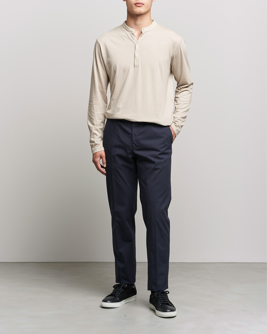 Mies | Puserot | Massimo Alba | Hawai Cotton/Cashmere Henley Chalk
