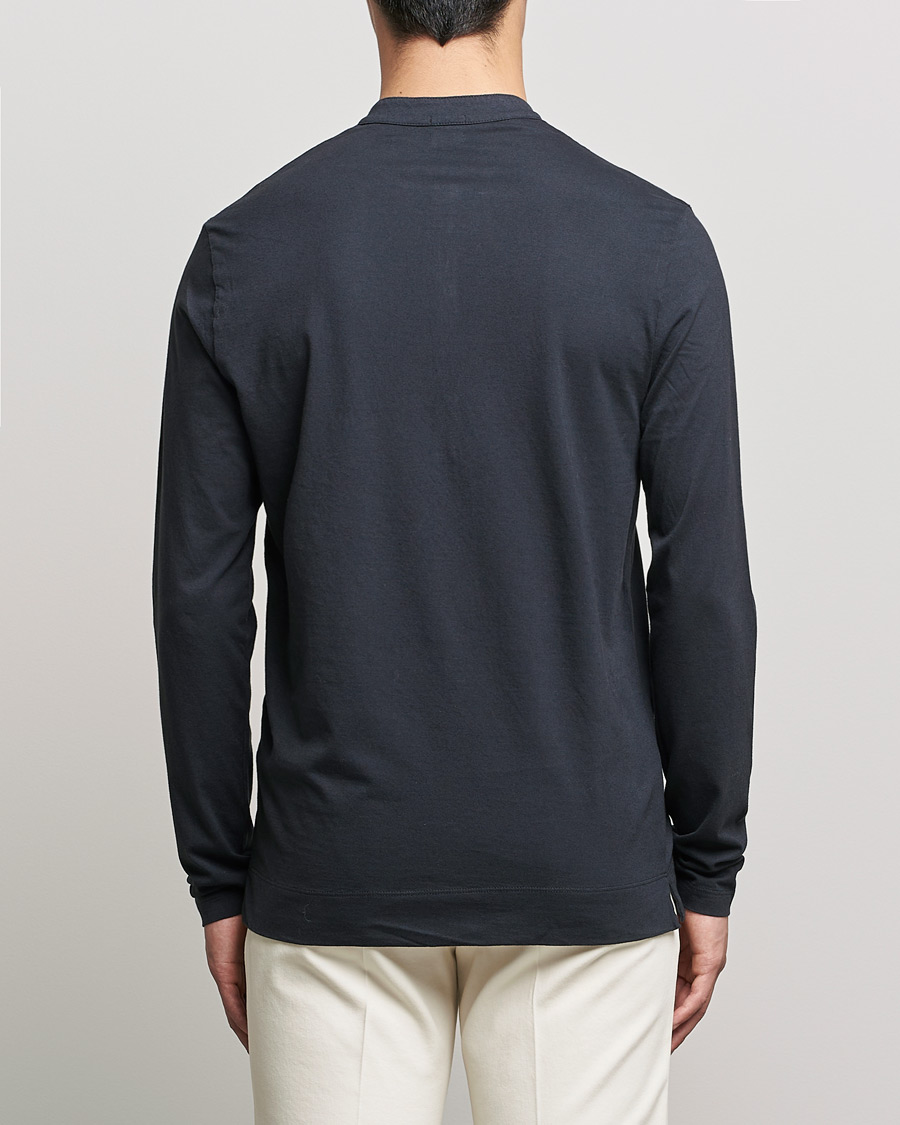 Mies | Puserot | Massimo Alba | Hawai Cotton/Cashmere Henley Washed Black