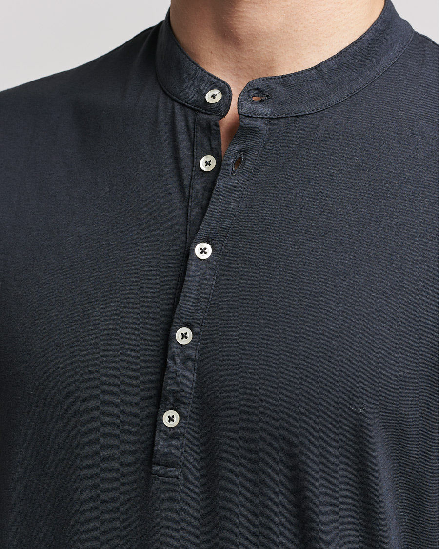 Mies | Puserot | Massimo Alba | Hawai Cotton/Cashmere Henley Washed Black