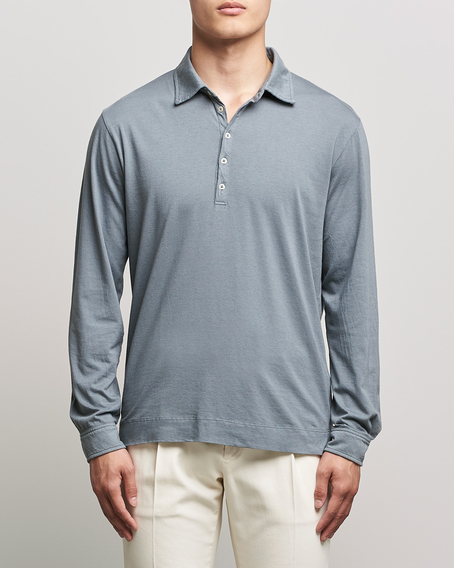 Mies | Puserot | Massimo Alba | Ischia Cotton/Cashmere Polo Smoke