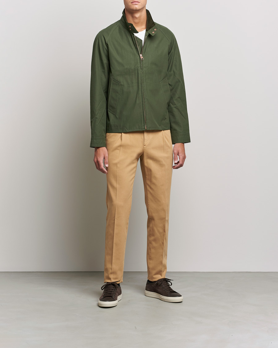 Mies | Housut | PT01 | Slim Fit Pleated Cotton Stretch Chinos Khaki