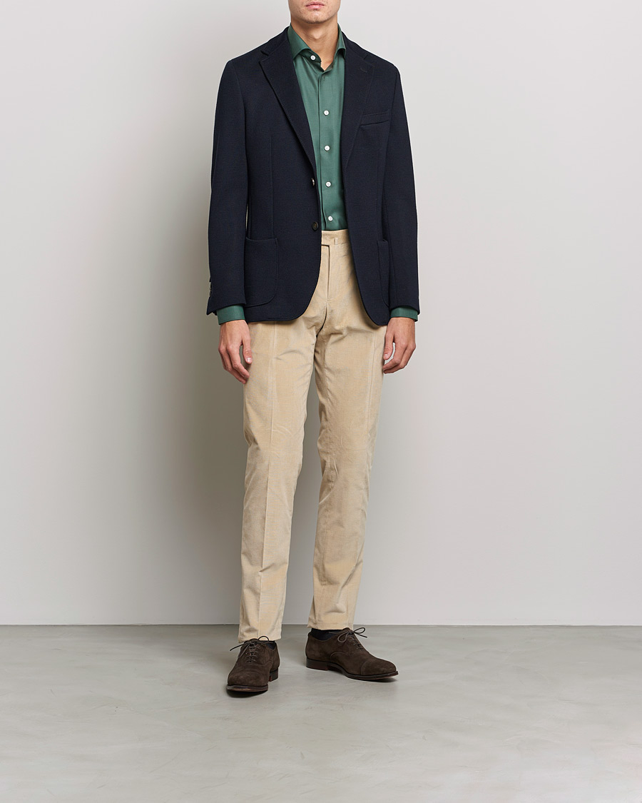 Mies | Housut | PT01 | Slim Fit Pleated Corduroy Trousers Light Beige