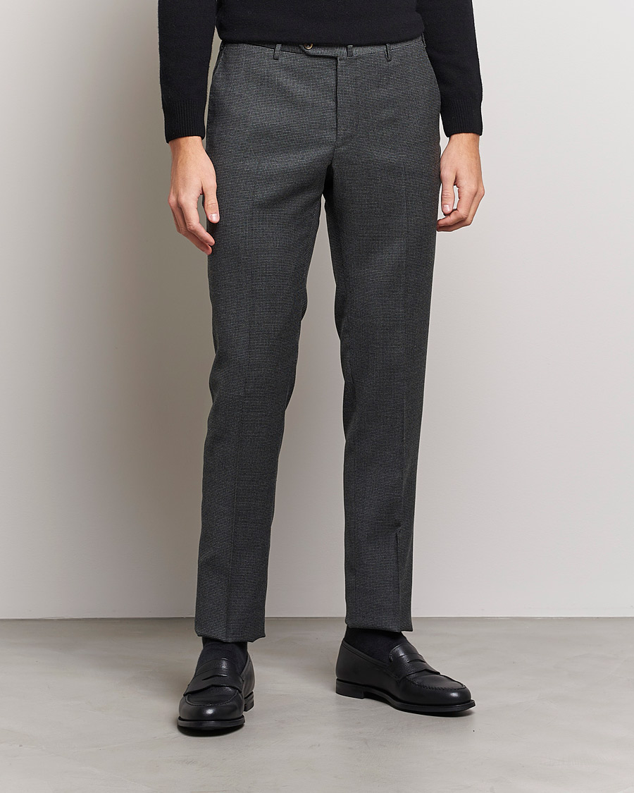 Mies | Housut | PT01 | Slim Fit Glencheck Wool Trousers Medium Grey