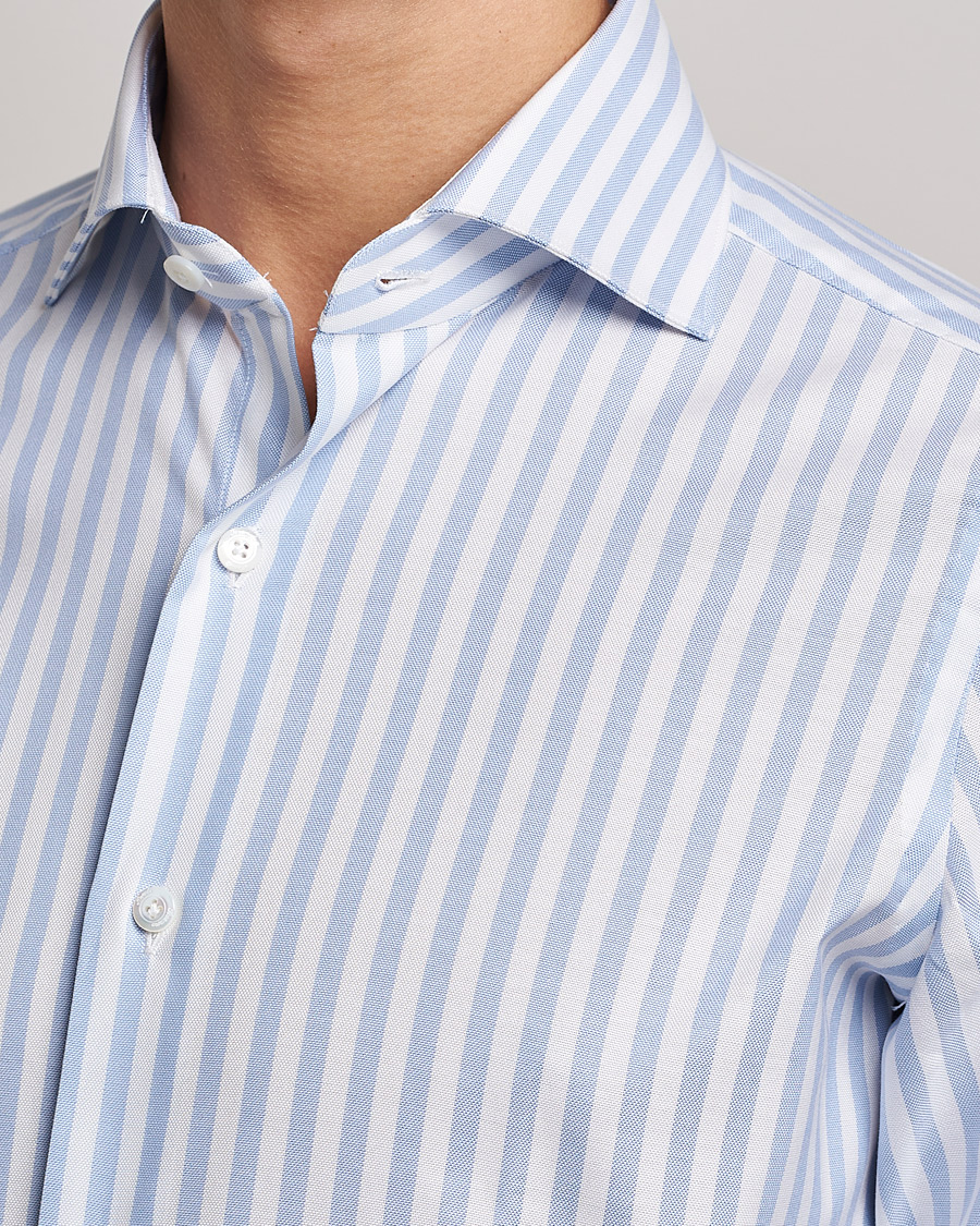 Mies | Kauluspaidat | Finamore Napoli | Milano Slim Comfort Shirt Light Blue Stripe