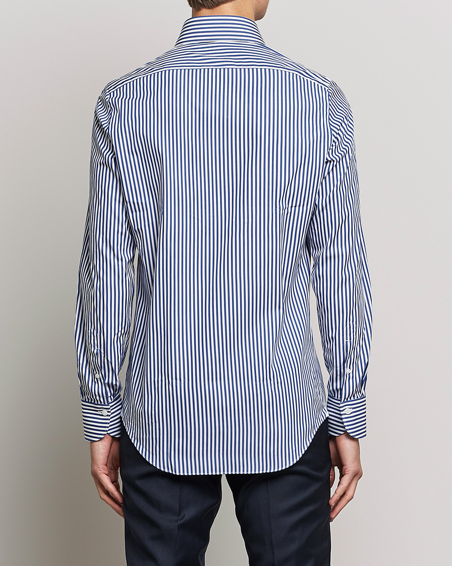 Mies | Kauluspaidat | Finamore Napoli | Milano Slim Dress Shirt Blue Stripe