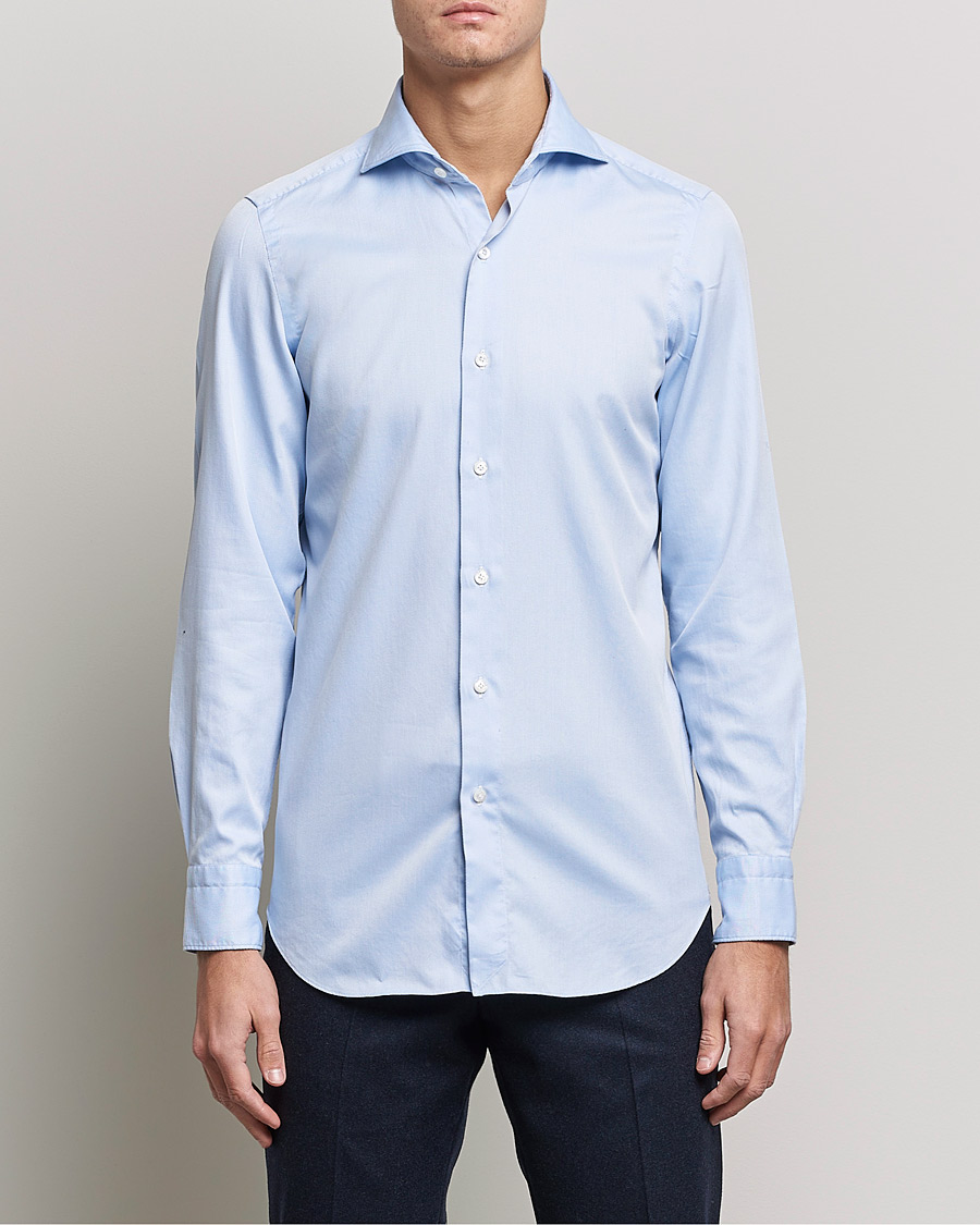 Mies |  | Finamore Napoli | Milano Slim Washed Dress Shirt Light Blue