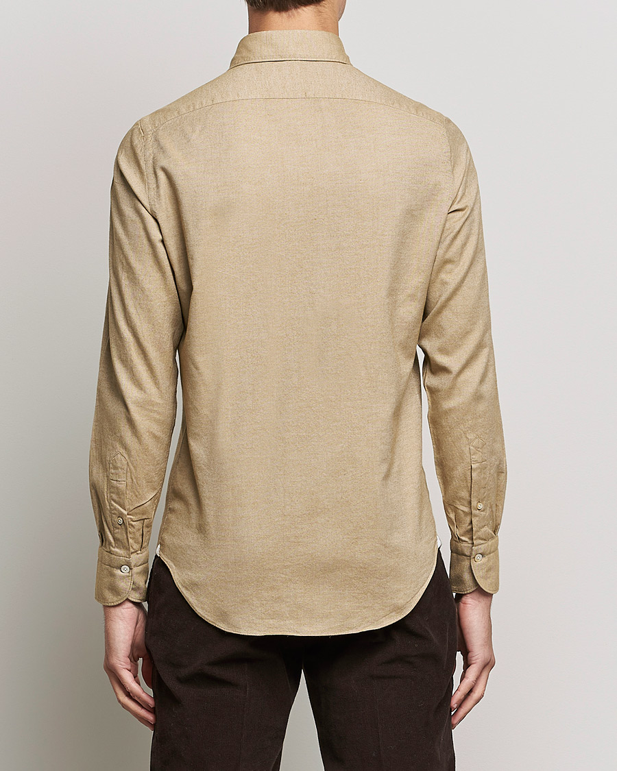 Mies | Kauluspaidat | Finamore Napoli | Tokyo Slim Flannel Shirt Beige