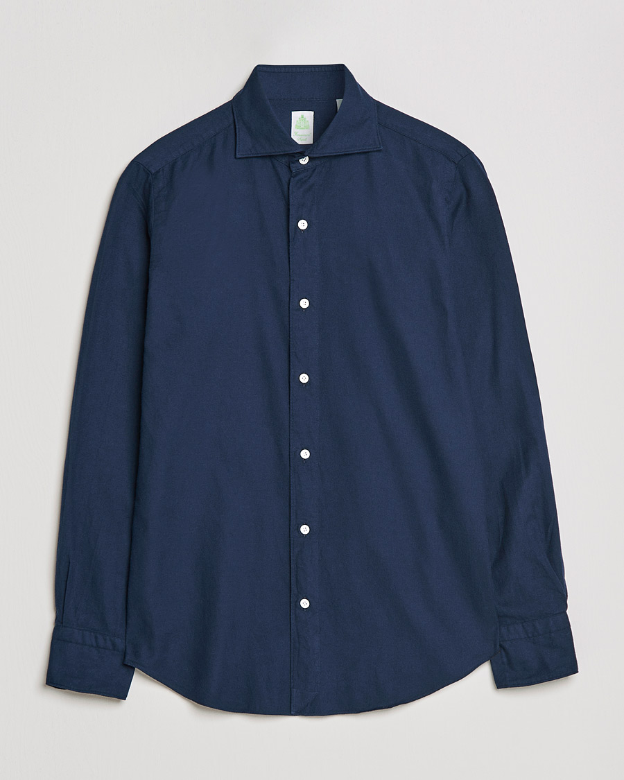 Mies | Kauluspaidat | Finamore Napoli | Tokyo Slim Flannel Shirt Navy