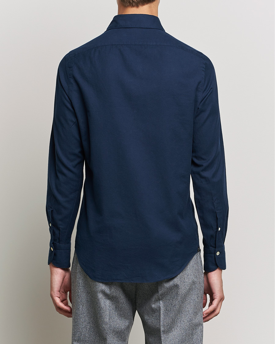 Mies | Kauluspaidat | Finamore Napoli | Tokyo Slim Flannel Shirt Navy