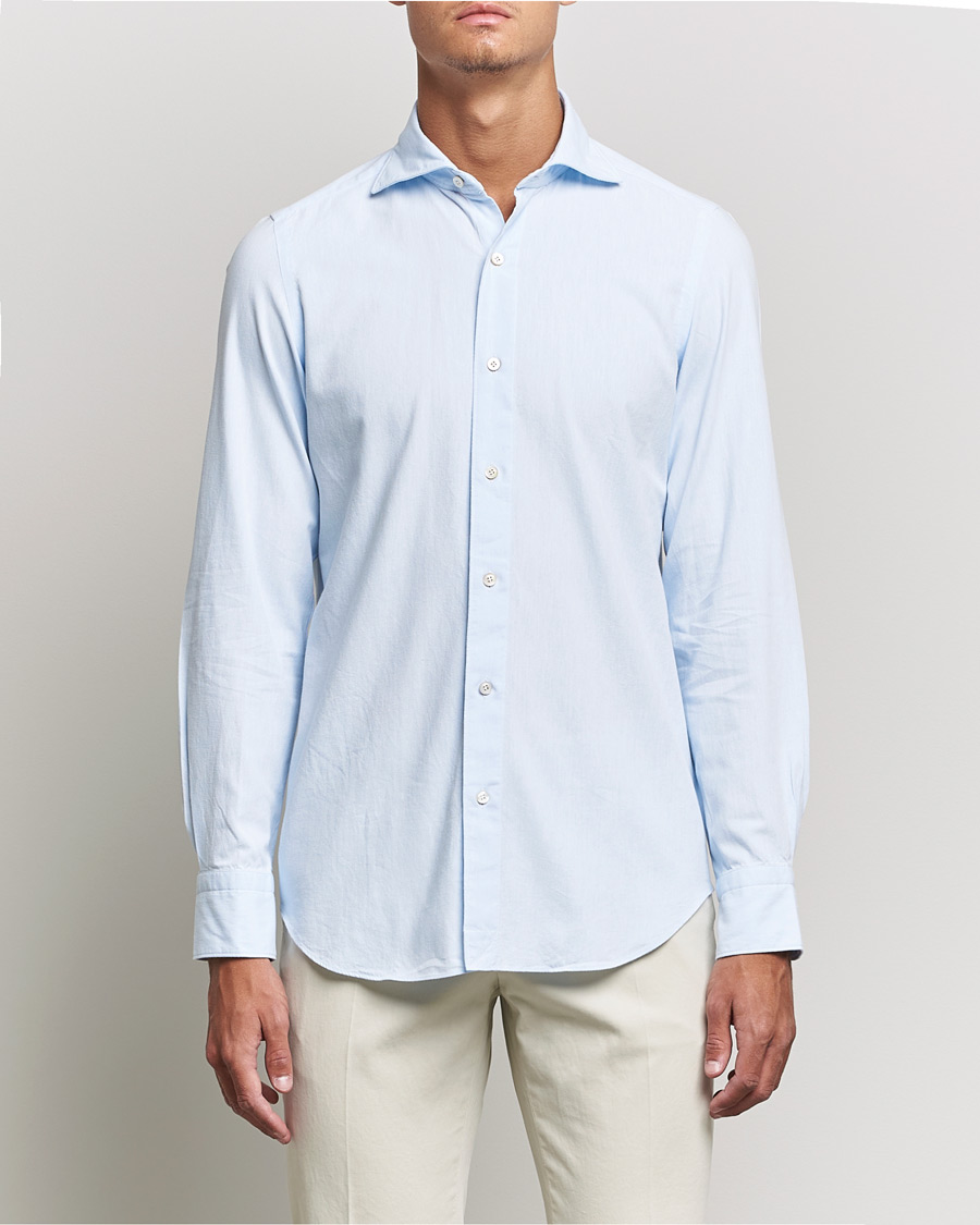 Mies | Finamore Napoli | Finamore Napoli | Tokyo Slim Original Chambray Shirt Light Blue
