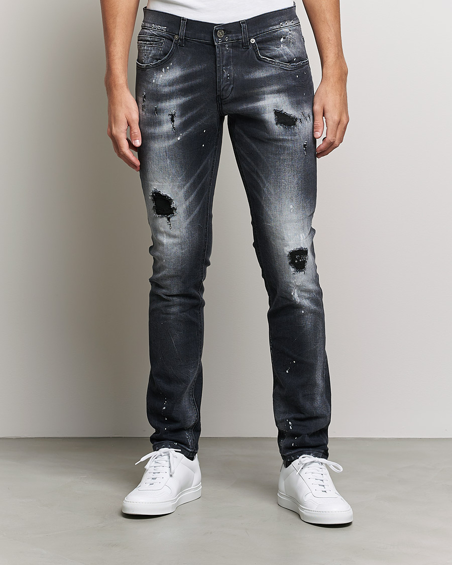 Mies | Farkut | Dondup | George Destroyed Jeans Grey/Black