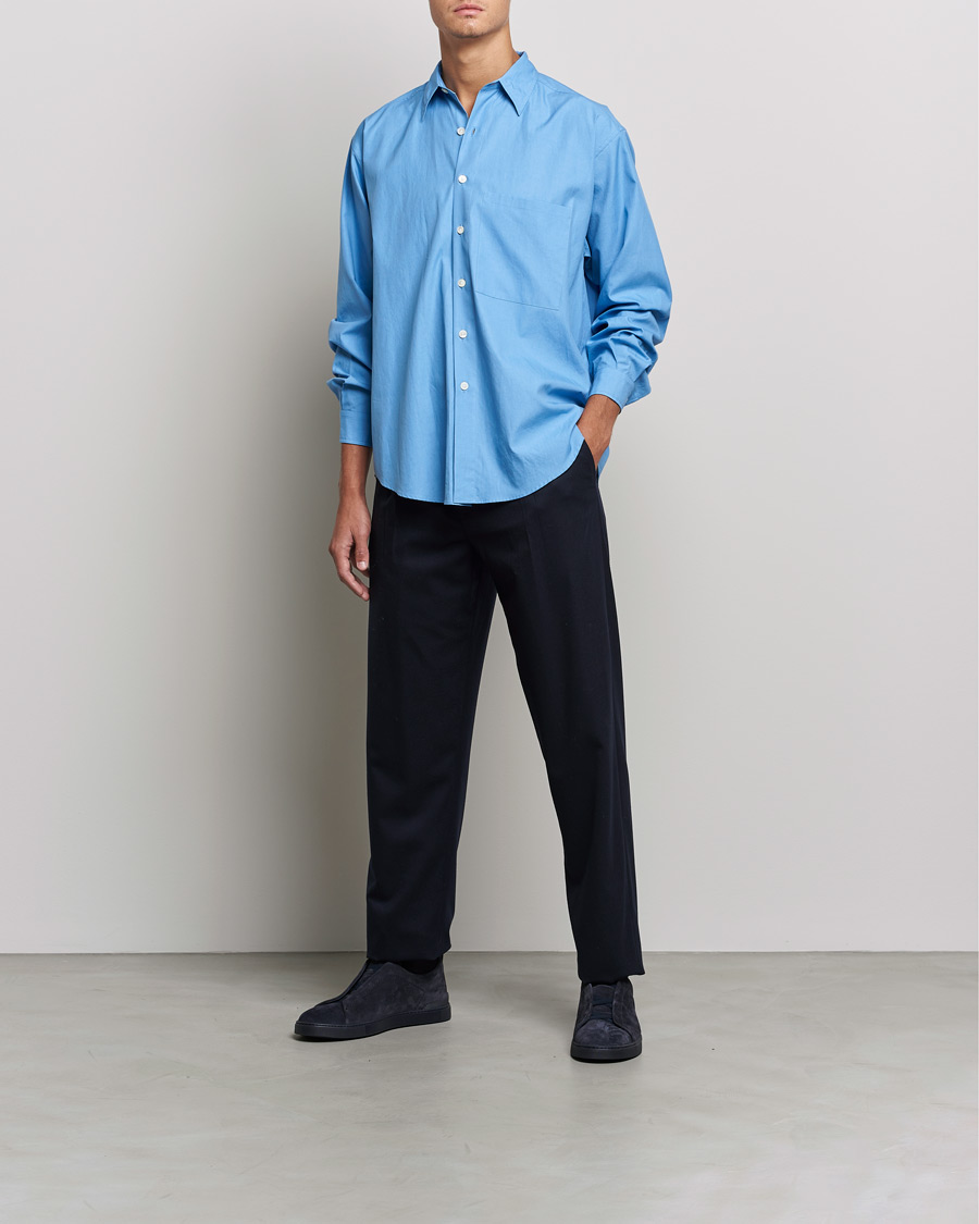 Mies | Kauluspaidat | Auralee | Finx Twill Shirt Clear Blue