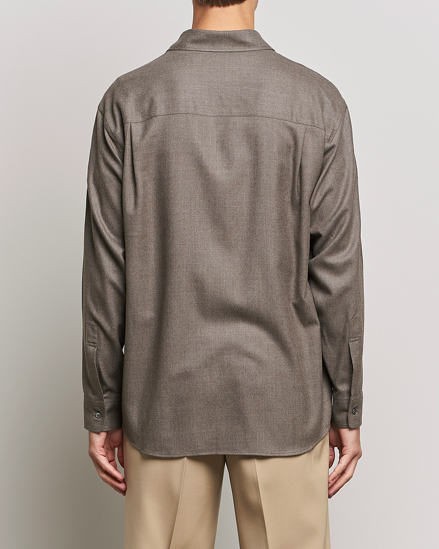 Mies | Kauluspaidat | Auralee | Super Light Wool Shirt Dark Brown