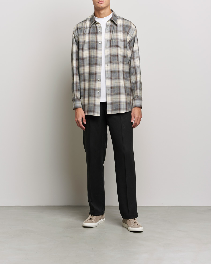 Mies | Kauluspaidat | Auralee | Super Light Wool Shirt Brown Check