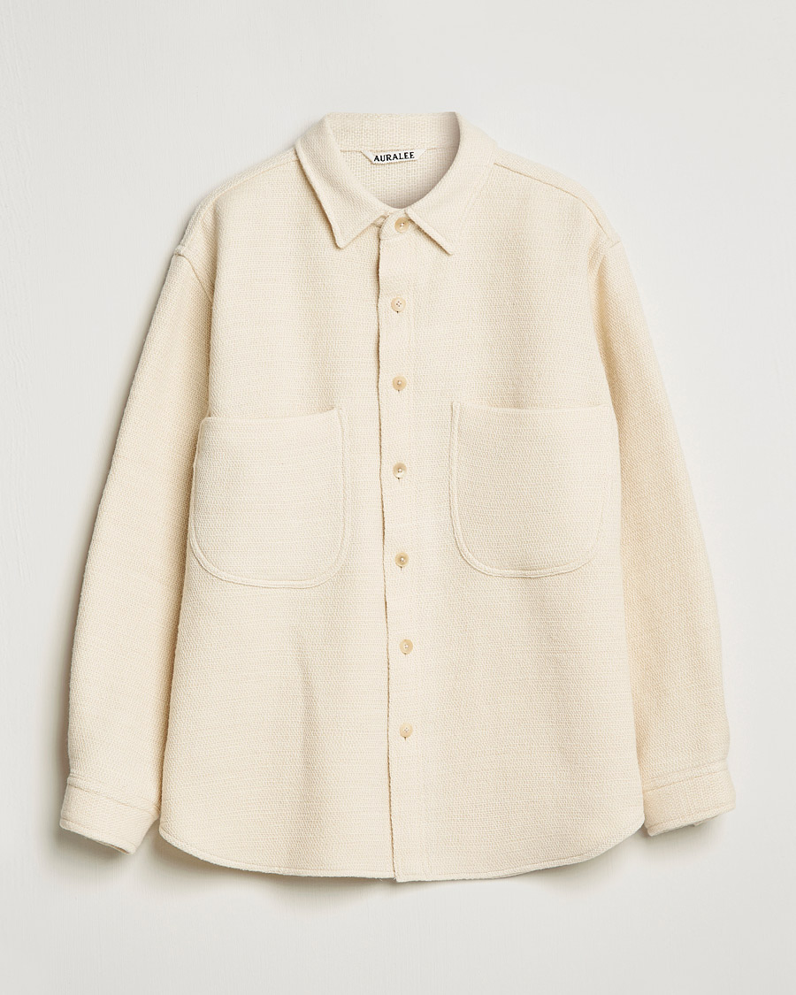 Miehet | Japanese Department | Auralee | Double Pocket Wool Overshirt Ivory