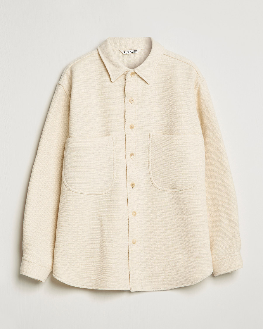 Mies | Kauluspaidat | Auralee | Double Pocket Wool Overshirt Ivory