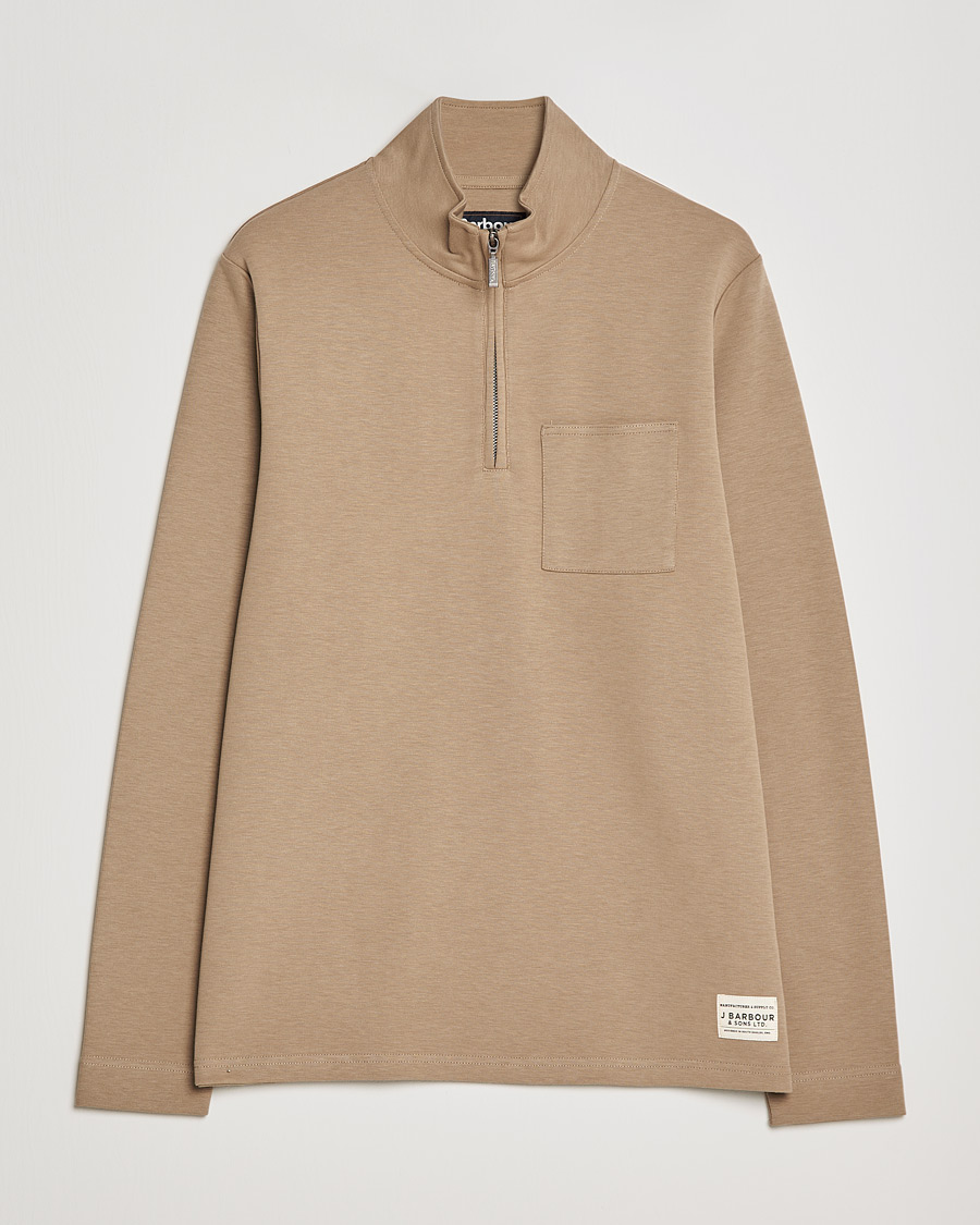 Mies | Puserot | Barbour Lifestyle | Broughton Cotton Half Zip Military Brown