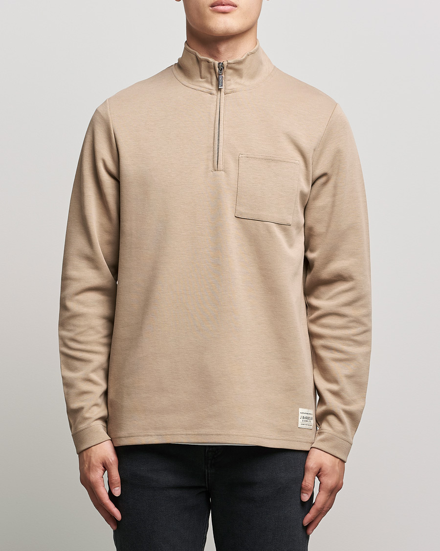 Mies | Puserot | Barbour Lifestyle | Broughton Cotton Half Zip Military Brown