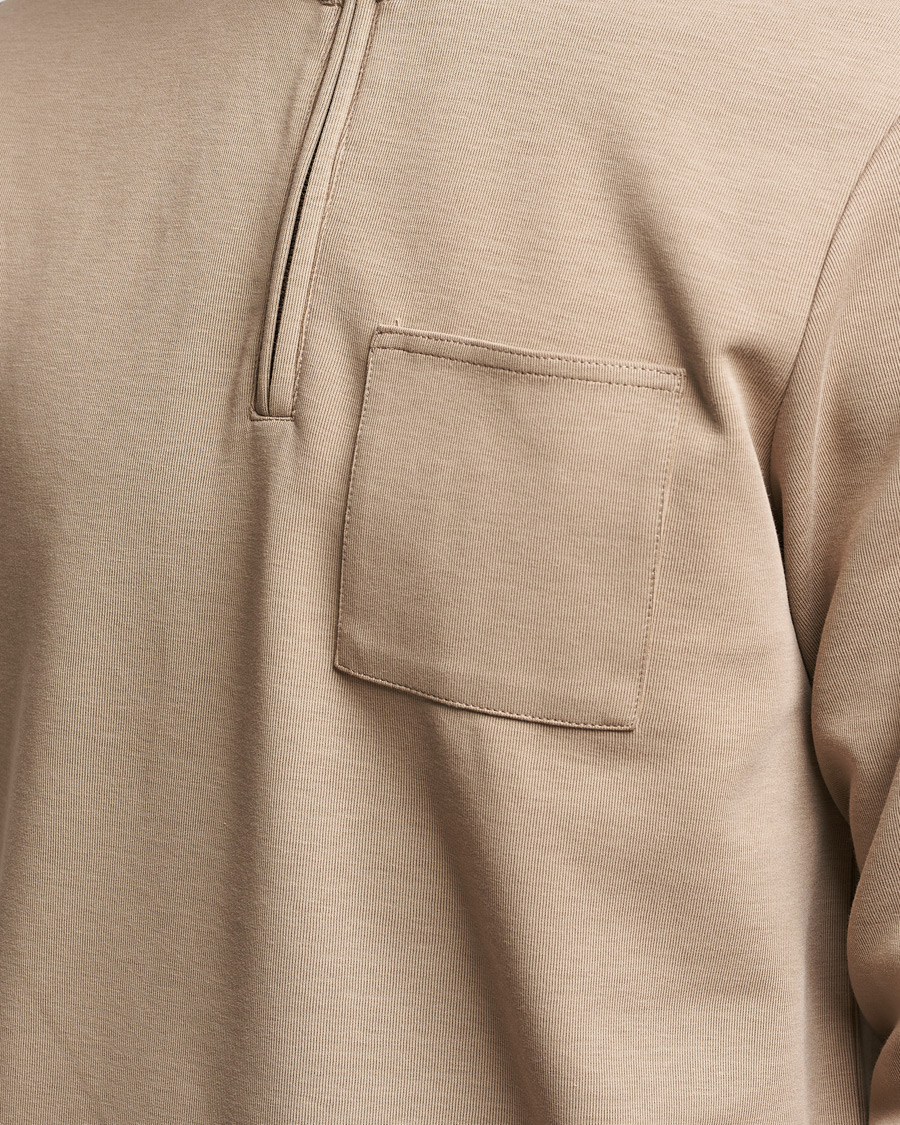 Mies | Puserot | Barbour Lifestyle | Broughton Cotton Half Zip Military Brown