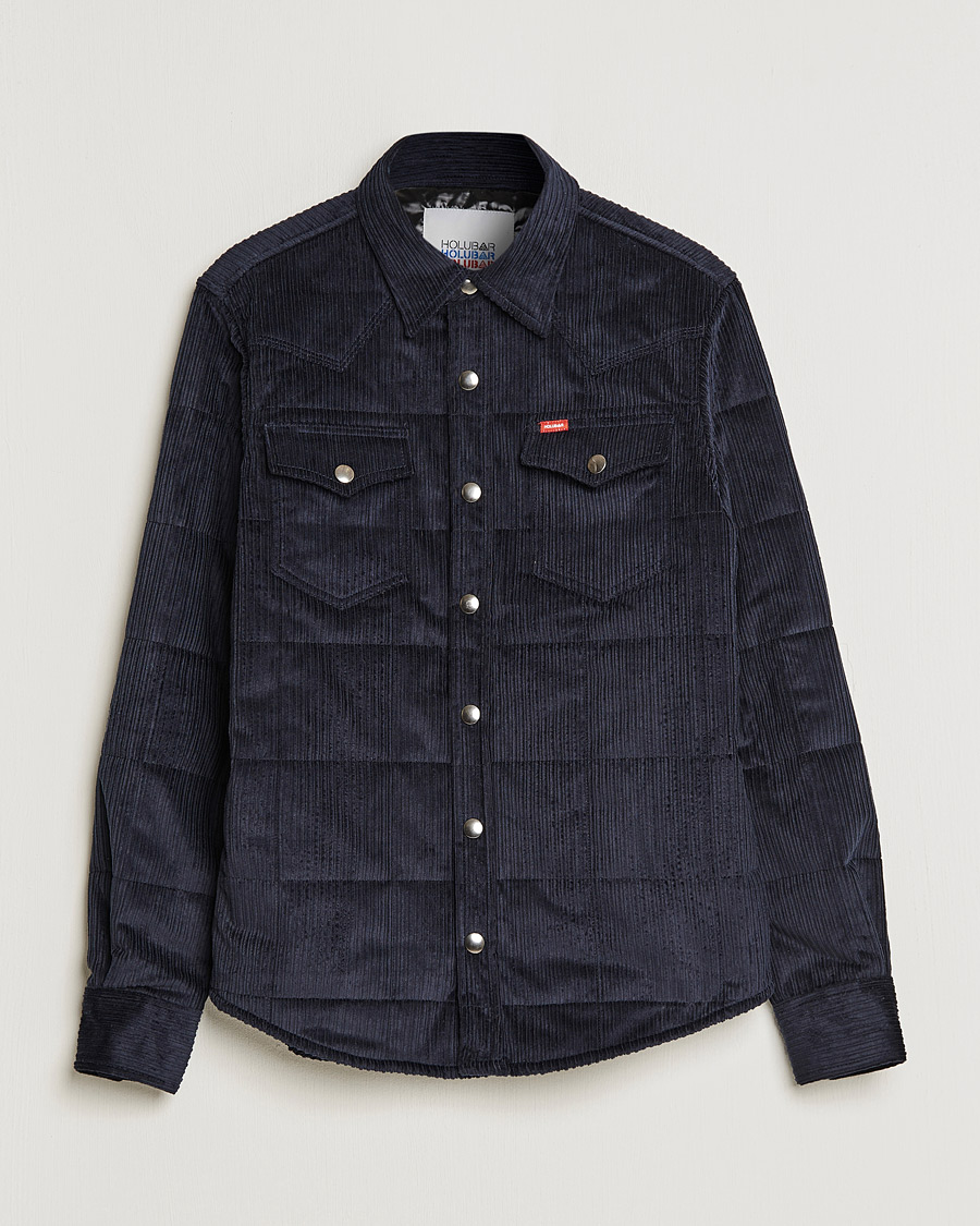 Mies | Kauluspaidat | Holubar | Montana Padded Cord Overshirt Dark Blue