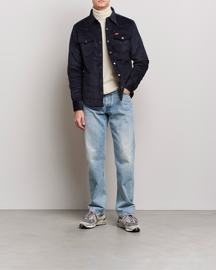 Mies | Kauluspaidat | Holubar | Montana Padded Cord Overshirt Dark Blue