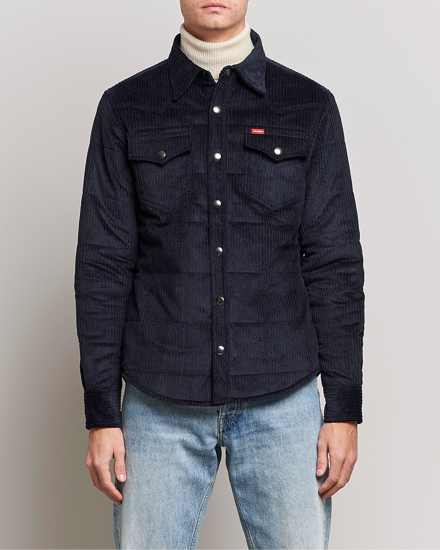 Mies | Kauluspaidat | Holubar | Montana Padded Cord Overshirt Dark Blue