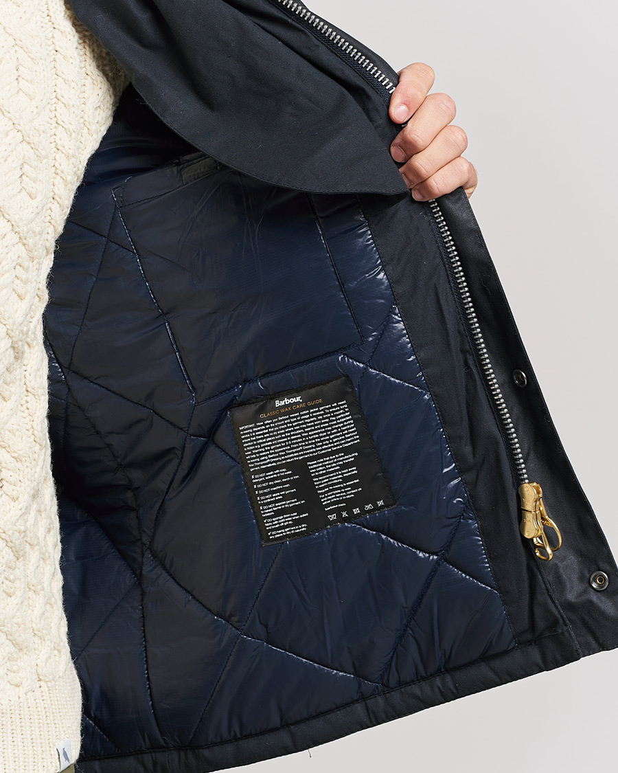 Mies | Takit | Barbour White Label | Nara Slim Wax Jacket Navy