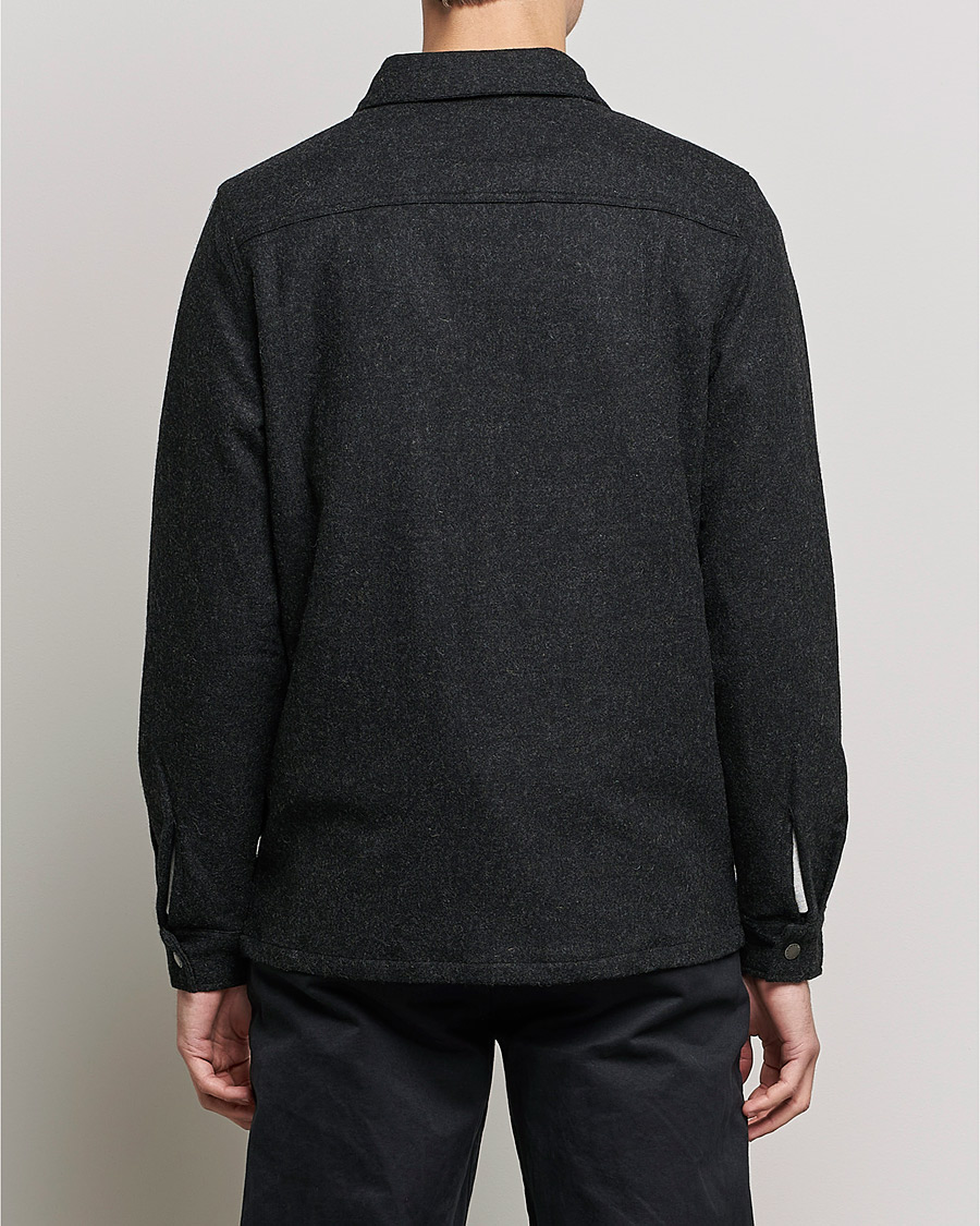 Mies | Kauluspaidat | Barbour White Label | Peter Wool Overshirt Charcoal Marl