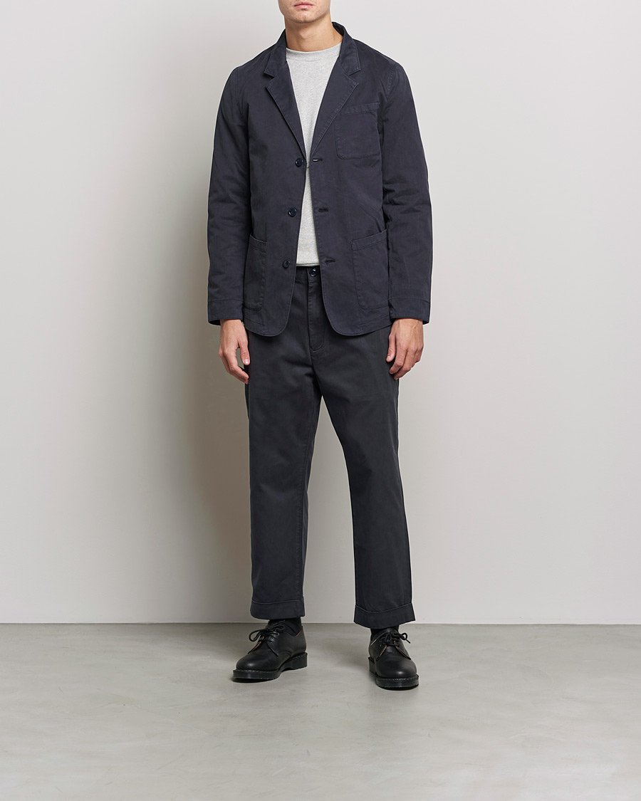 Mies |  | Barbour White Label | Baker Cotton Trousers City Navy