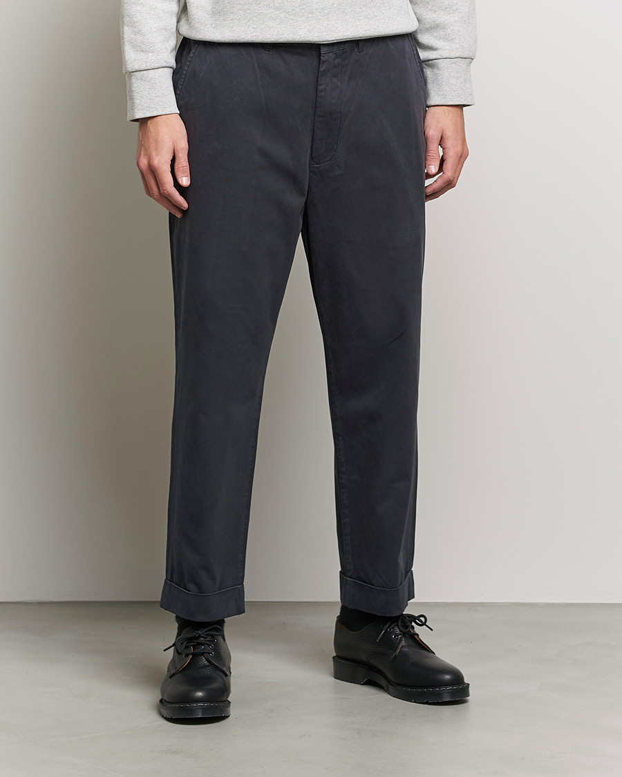 Mies | Housut | Barbour White Label | Baker Cotton Trousers City Navy