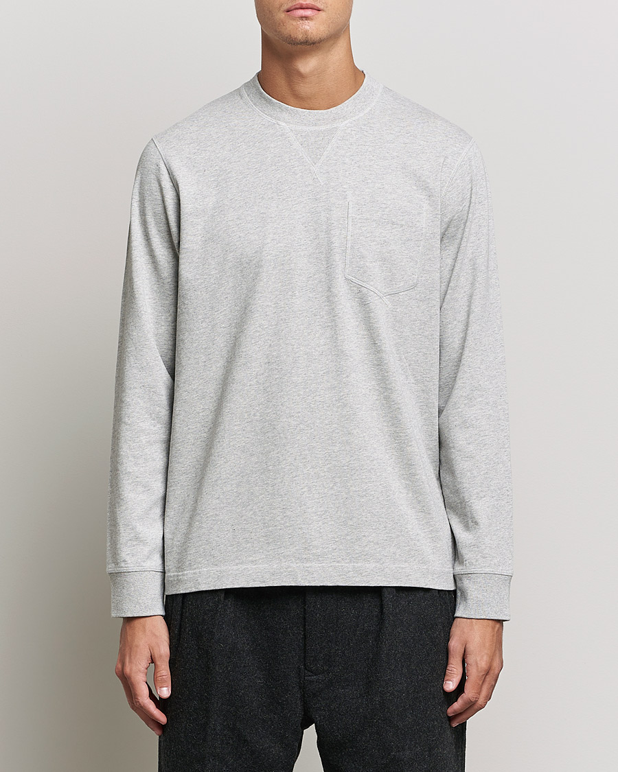 Mies | T-paidat | Barbour White Label | Sheppey Long Sleeve Pocket Tee Grey Marl