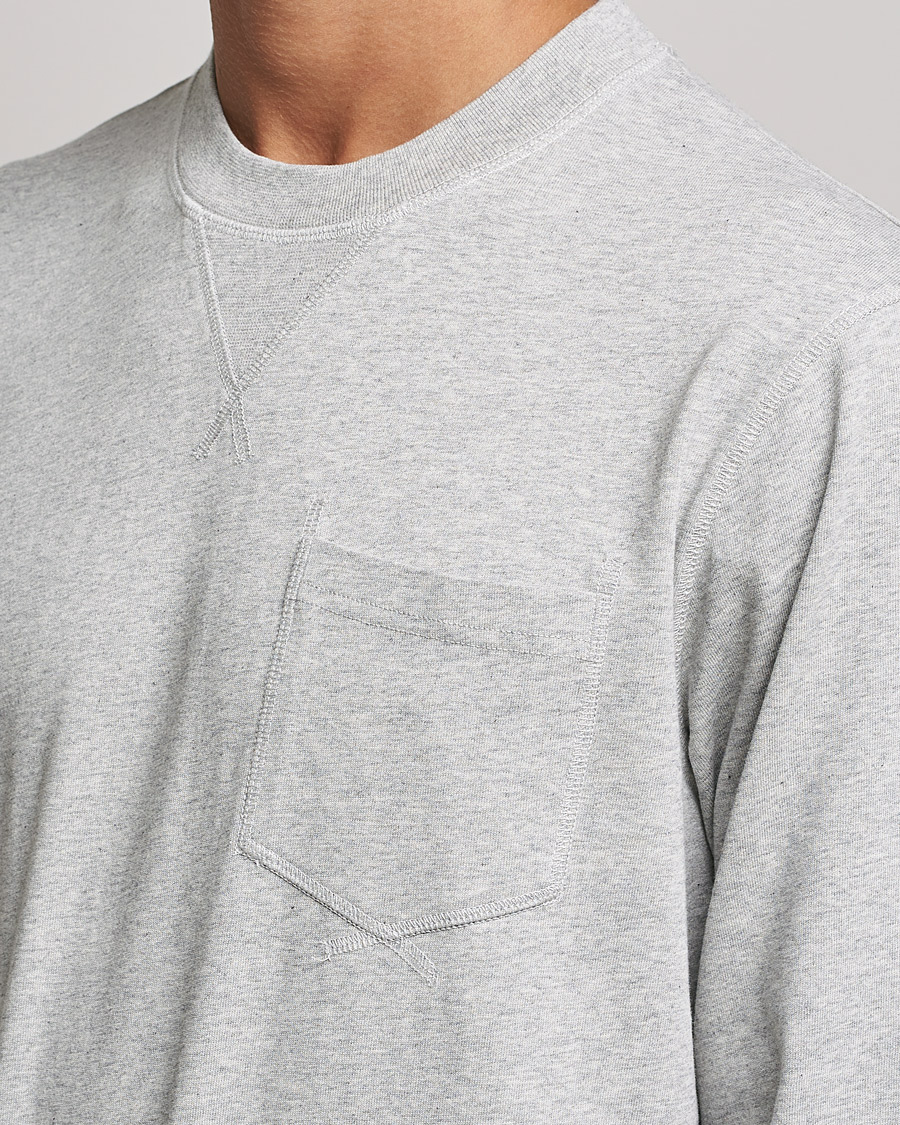 Mies | T-paidat | Barbour White Label | Sheppey Long Sleeve Pocket Tee Grey Marl