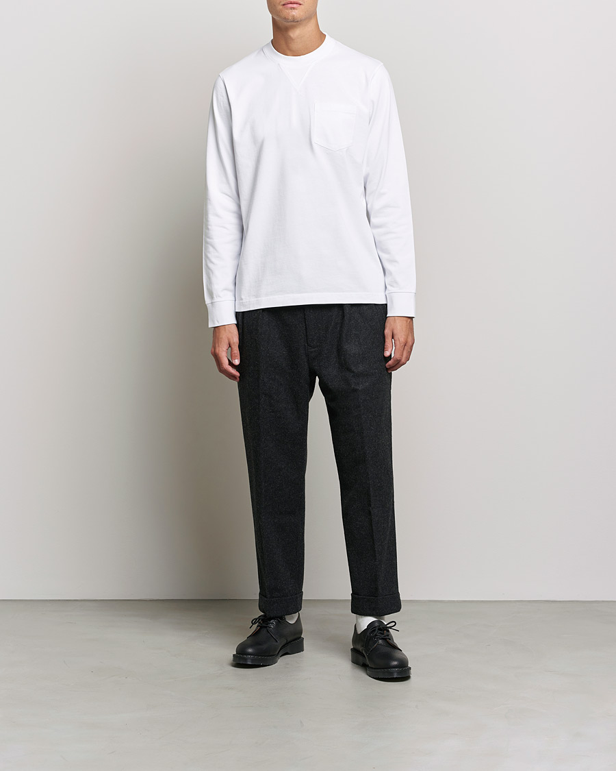 Mies | T-paidat | Barbour White Label | Sheppey Long Sleeve Pocket Tee White