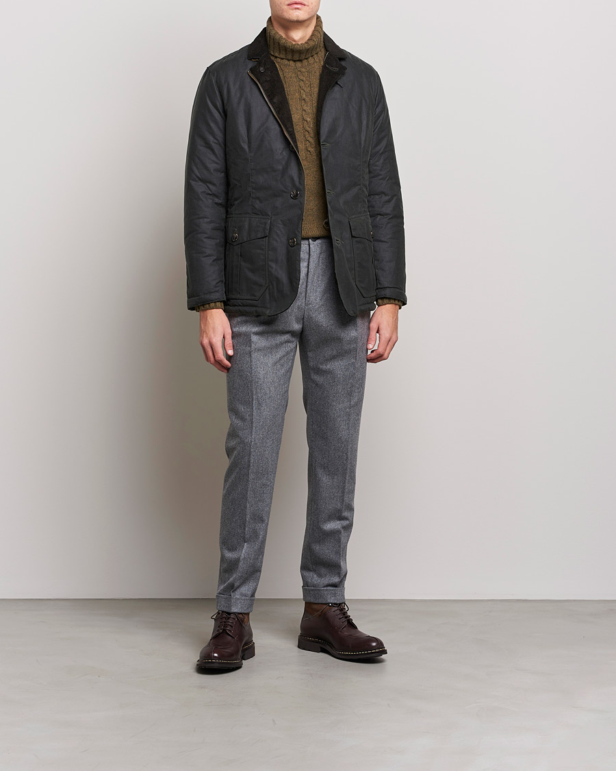 Mies |  | Barbour Lifestyle | Winter Lutz Waxed Jacket Sage