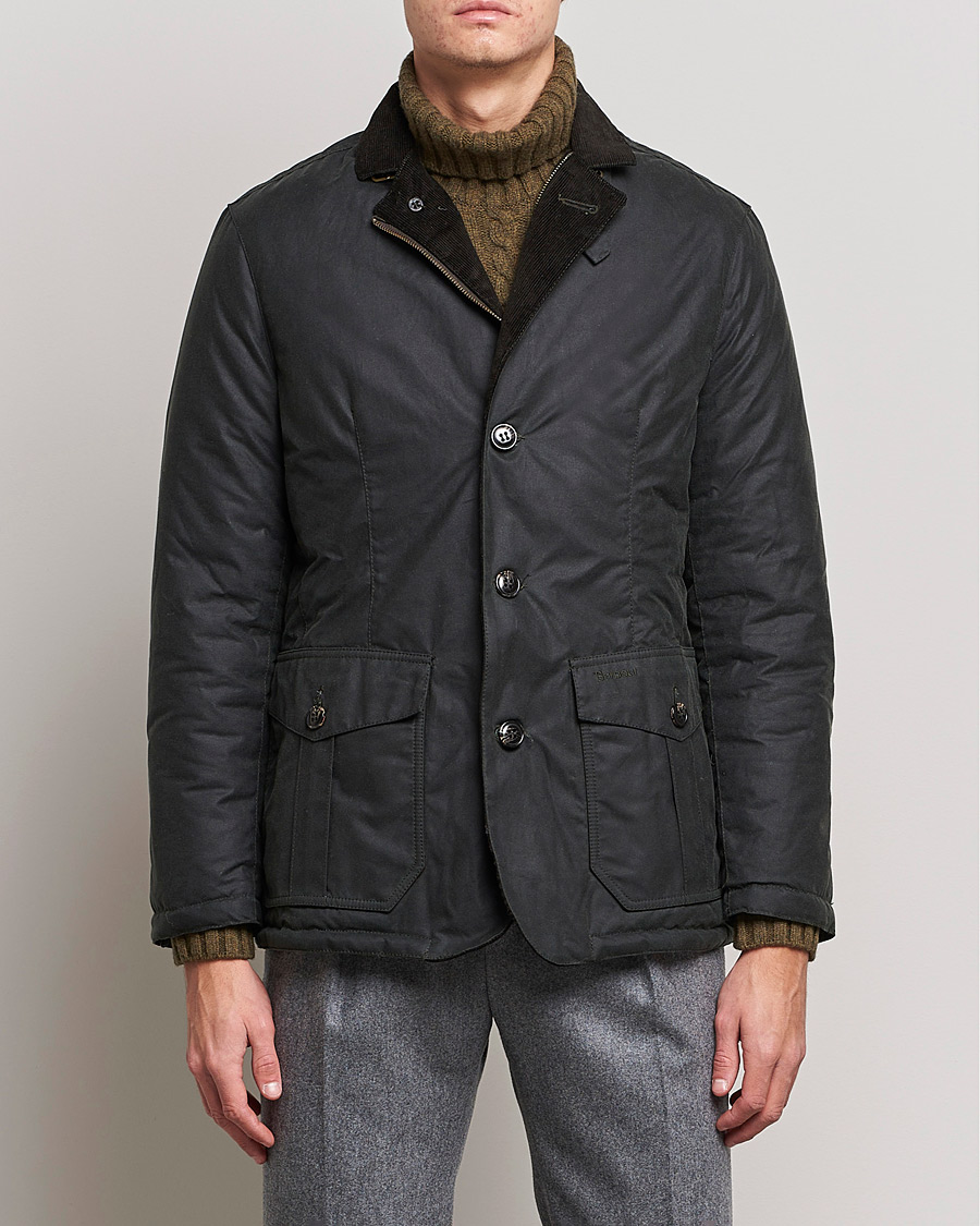 Mies | Best of British | Barbour Lifestyle | Winter Lutz Waxed Jacket Sage