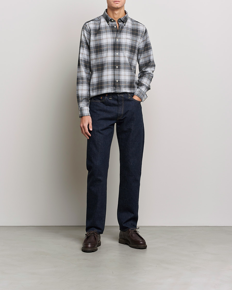 Mies | Kauluspaidat | Barbour Lifestyle | Flannel Check Shirt Grey Stone