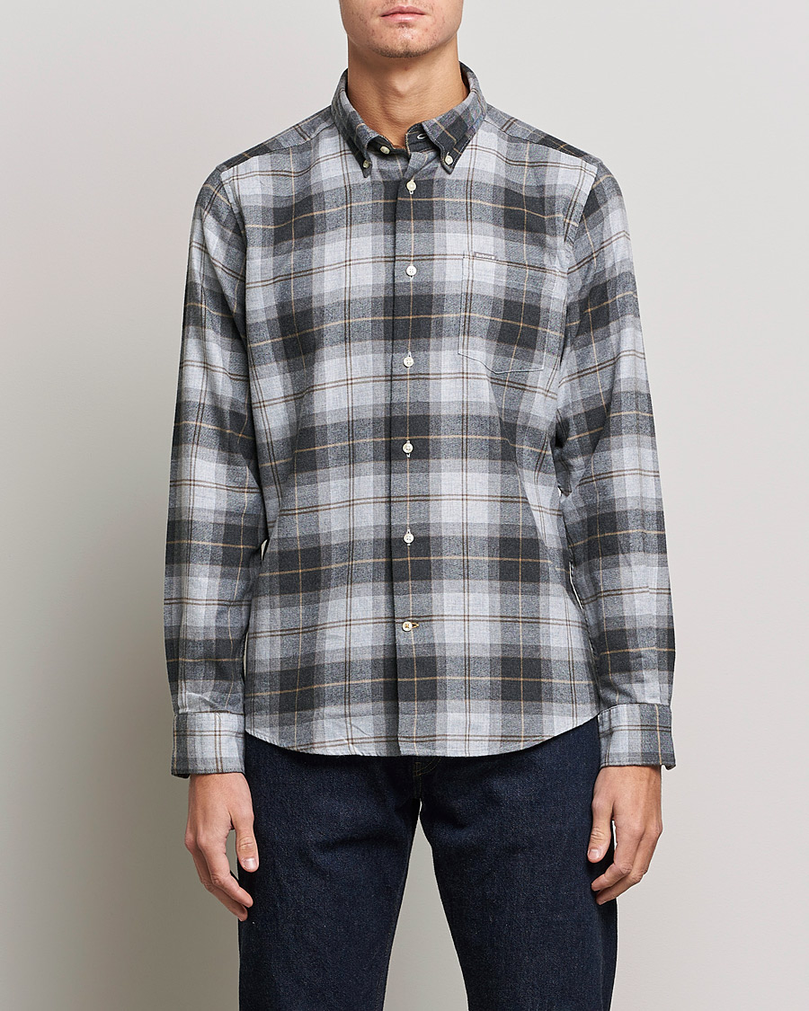 Mies | Flanellipaidat | Barbour Lifestyle | Flannel Check Shirt Grey Stone