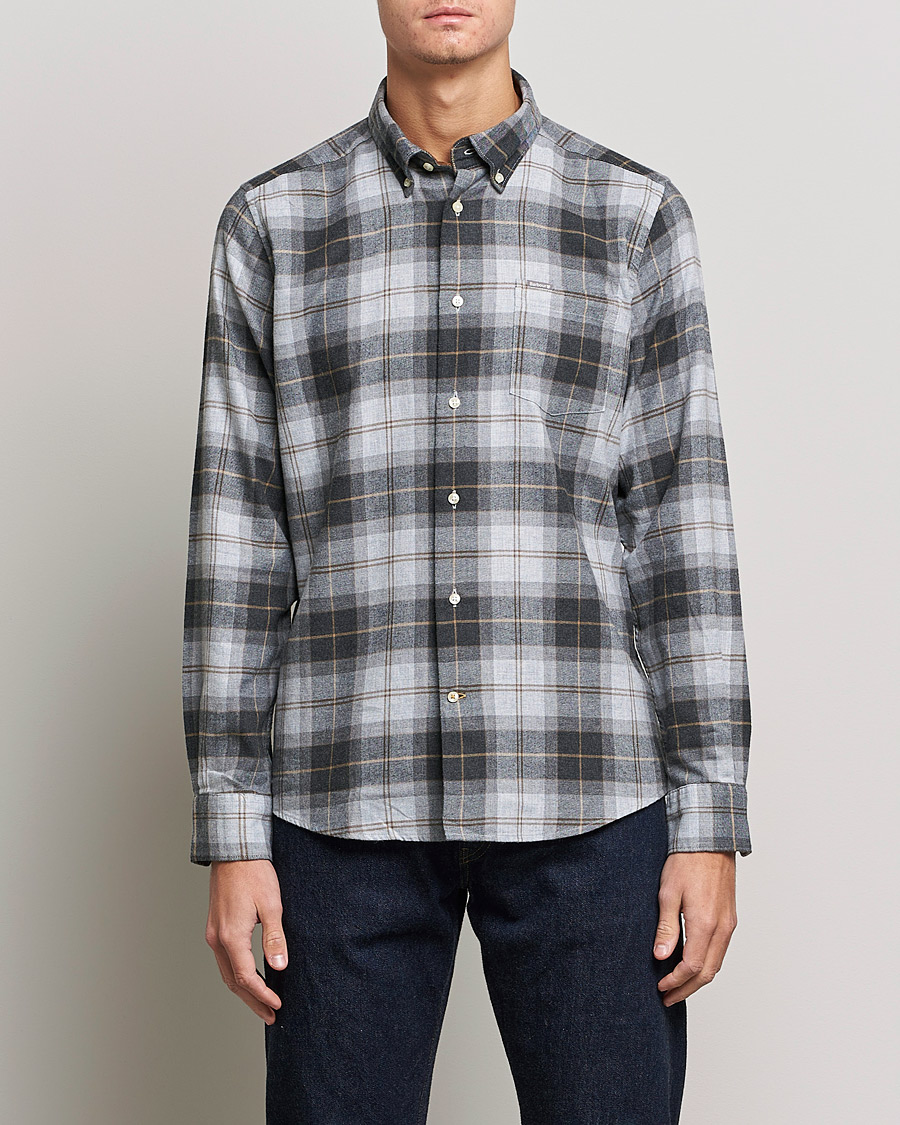 Mies | Kauluspaidat | Barbour Lifestyle | Flannel Check Shirt Grey Stone