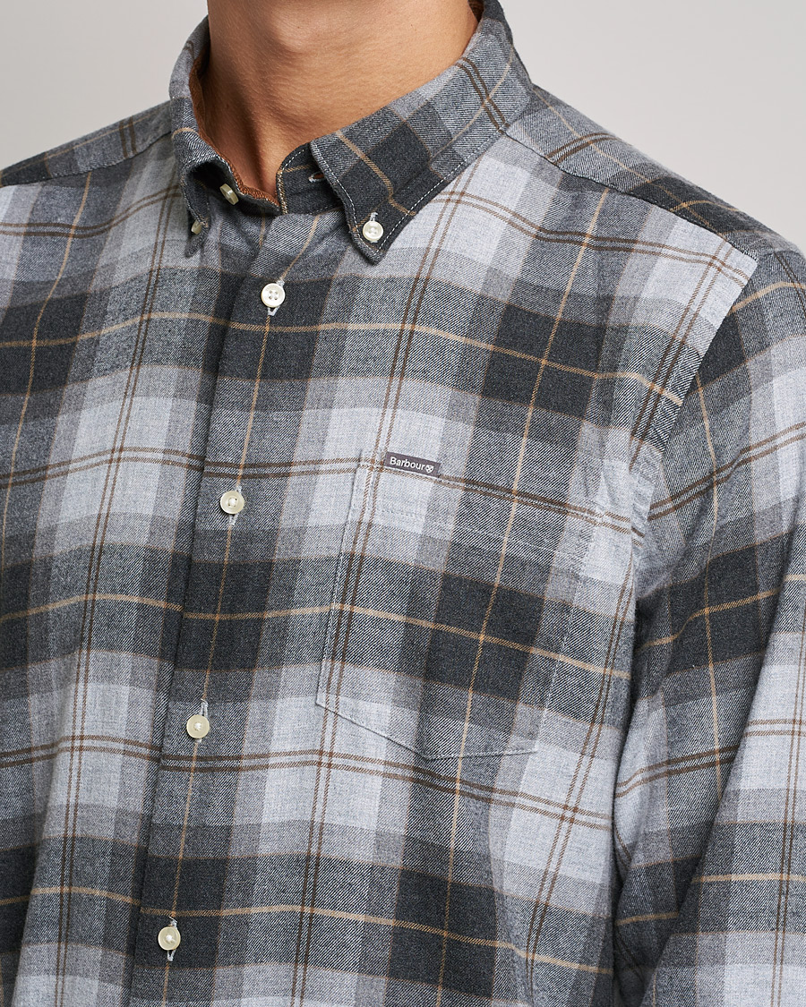 Mies | Kauluspaidat | Barbour Lifestyle | Flannel Check Shirt Grey Stone
