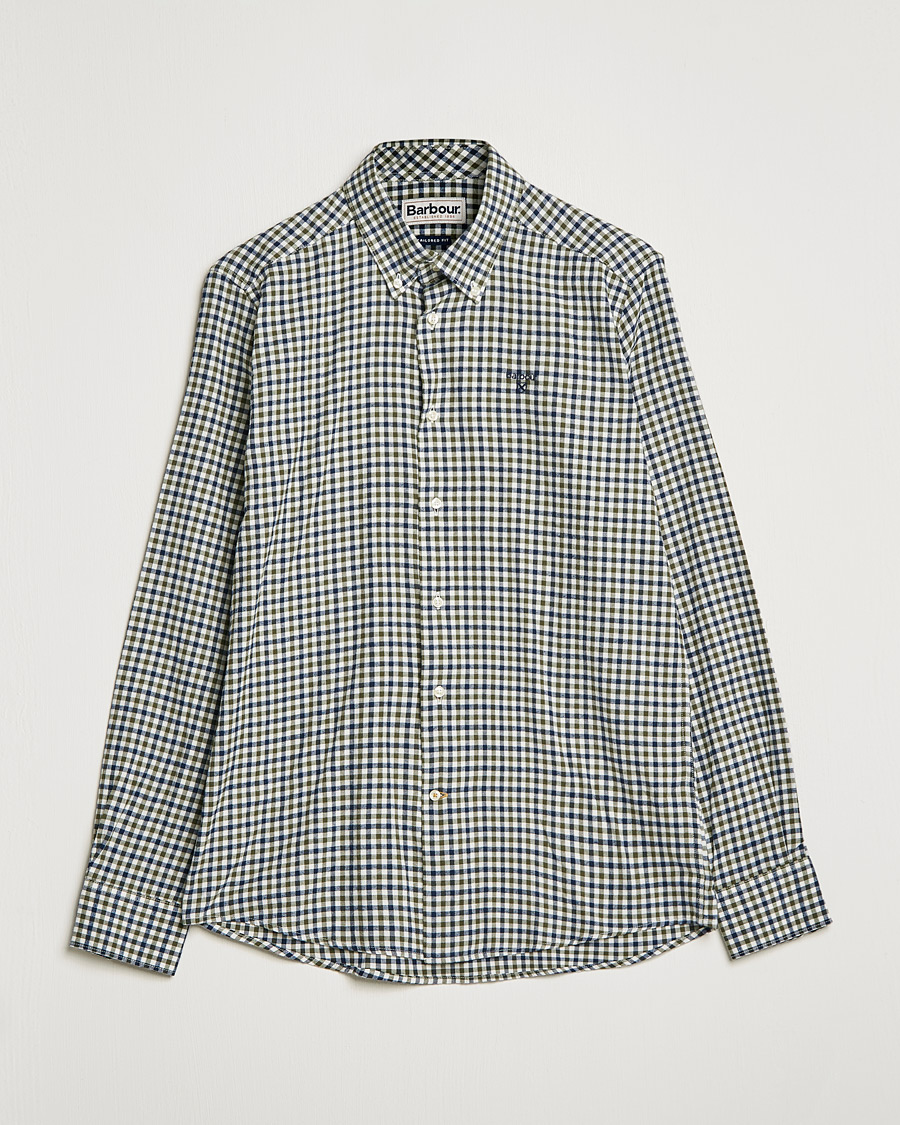 Mies | Kauluspaidat | Barbour Lifestyle | Finkle Gingham Flannel Shirt Olive