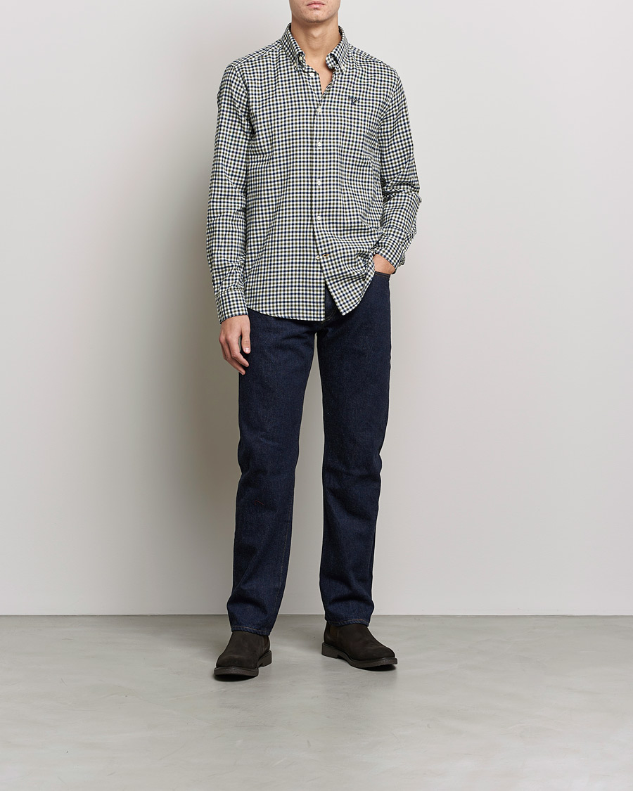 Mies | Flanellipaidat | Barbour Lifestyle | Finkle Gingham Flannel Shirt Olive