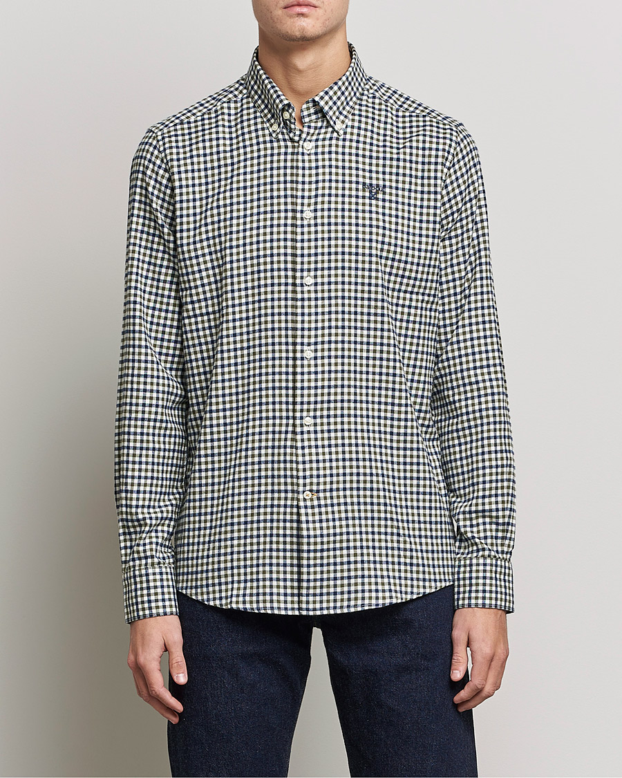 Mies | Kauluspaidat | Barbour Lifestyle | Finkle Gingham Flannel Shirt Olive