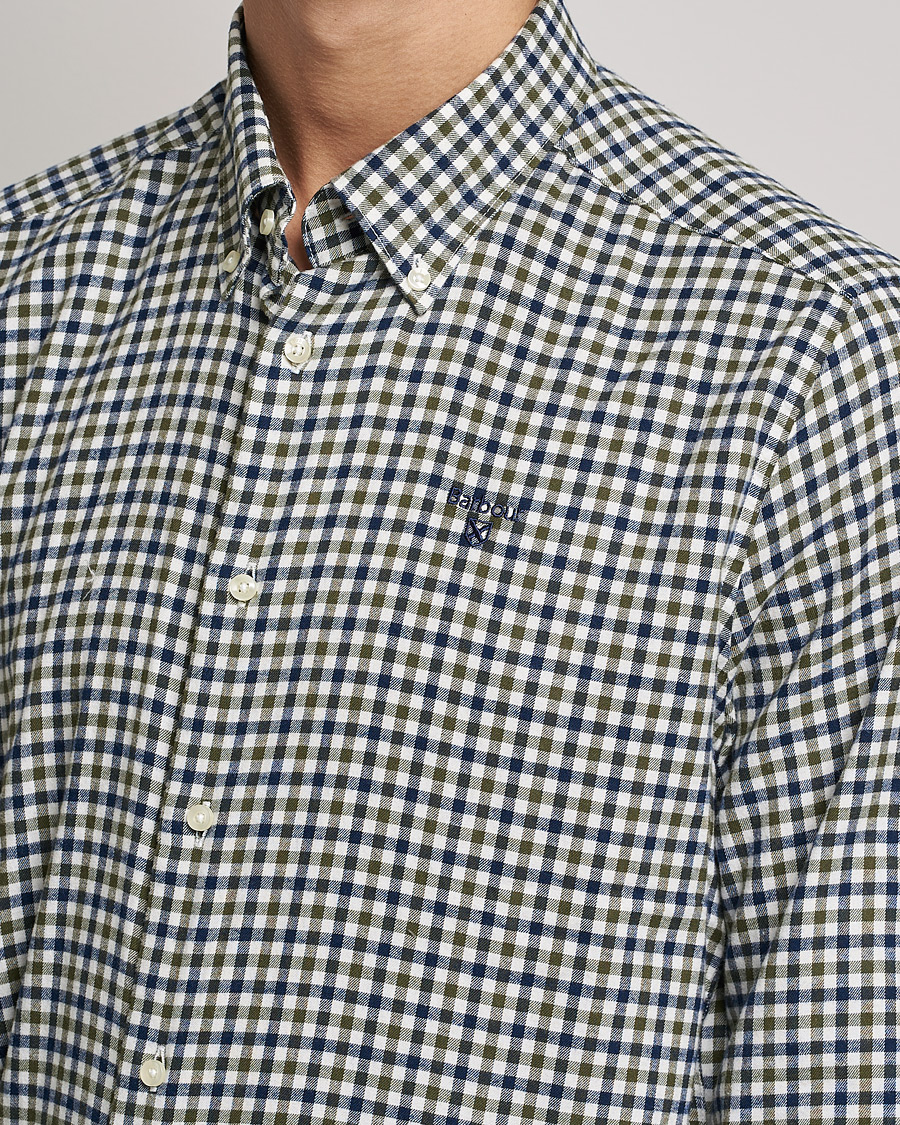 Mies | Kauluspaidat | Barbour Lifestyle | Finkle Gingham Flannel Shirt Olive