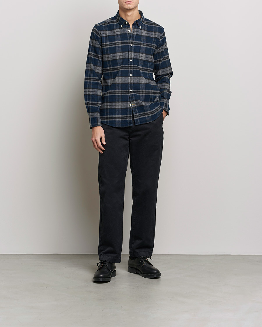 Mies |  | Barbour Lifestyle | Betsom Flannel Check Shirt Grey Marl
