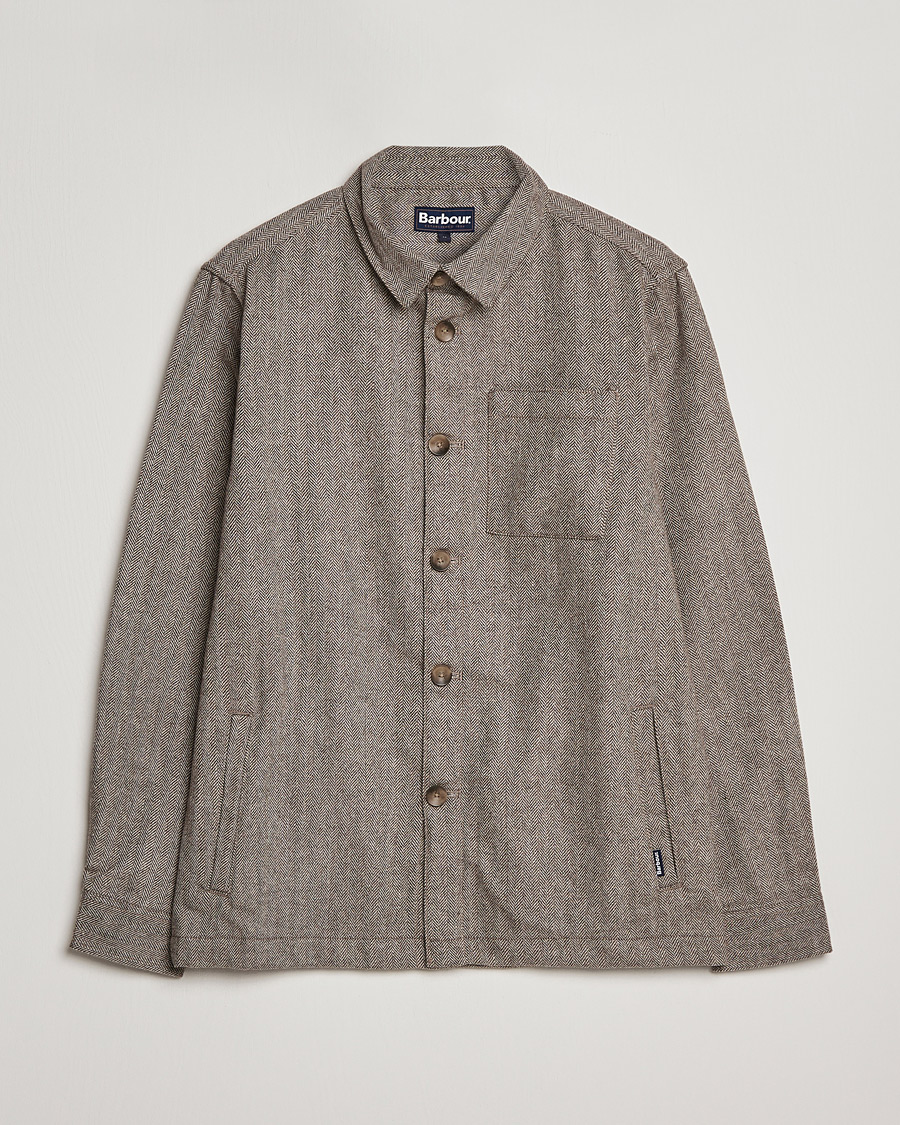 Mies | Kauluspaidat | Barbour Lifestyle | Menfort Herringbone Overshirt Stone