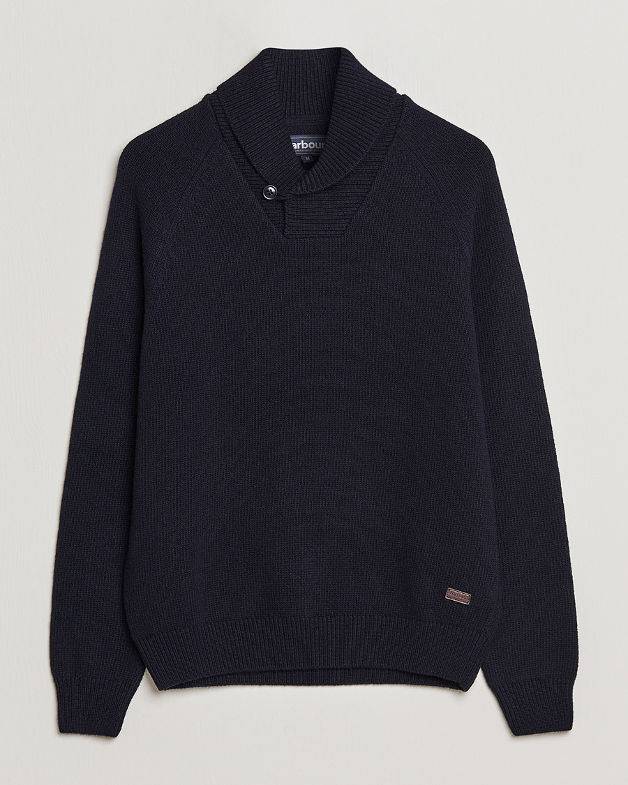 Mies | Puserot | Barbour Lifestyle | Gurnard Dock Shawl Knitted Sweater Navy