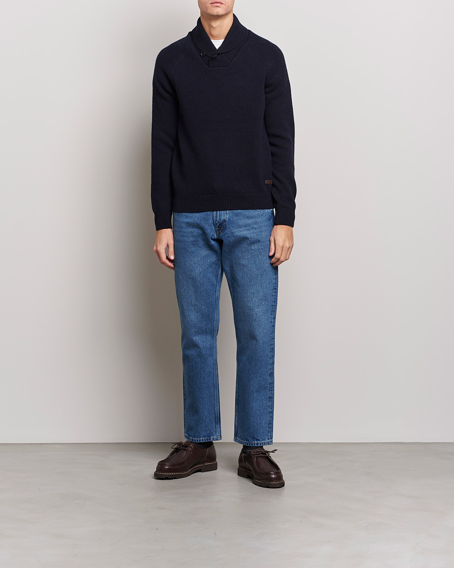 Mies | Puserot | Barbour Lifestyle | Gurnard Dock Shawl Knitted Sweater Navy