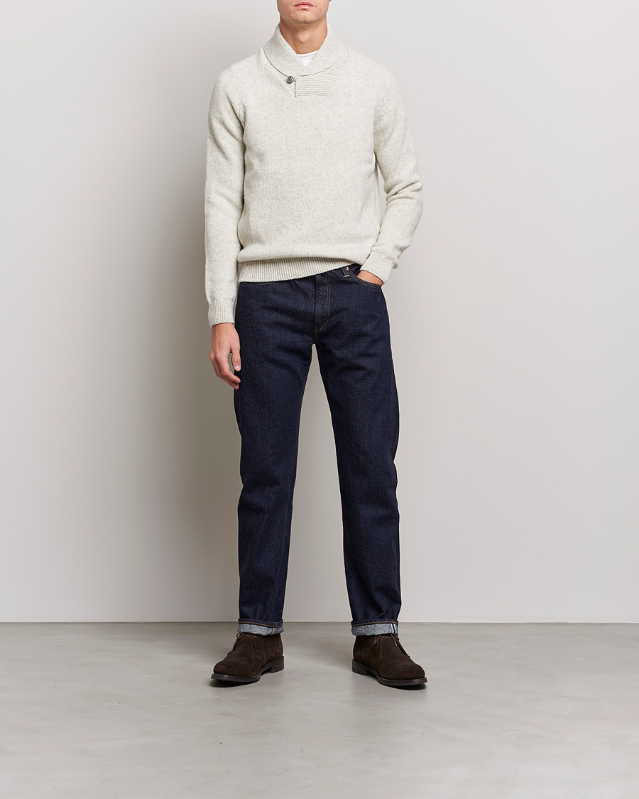 Mies |  | Barbour Lifestyle | Gurnard Dock Shawl Knitted Sweater Whisper White
