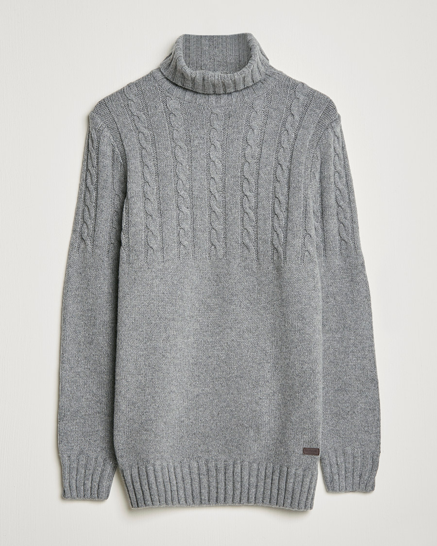 Mies | Puserot | Barbour Lifestyle | Duffle Cable Rollneck Grey Marl
